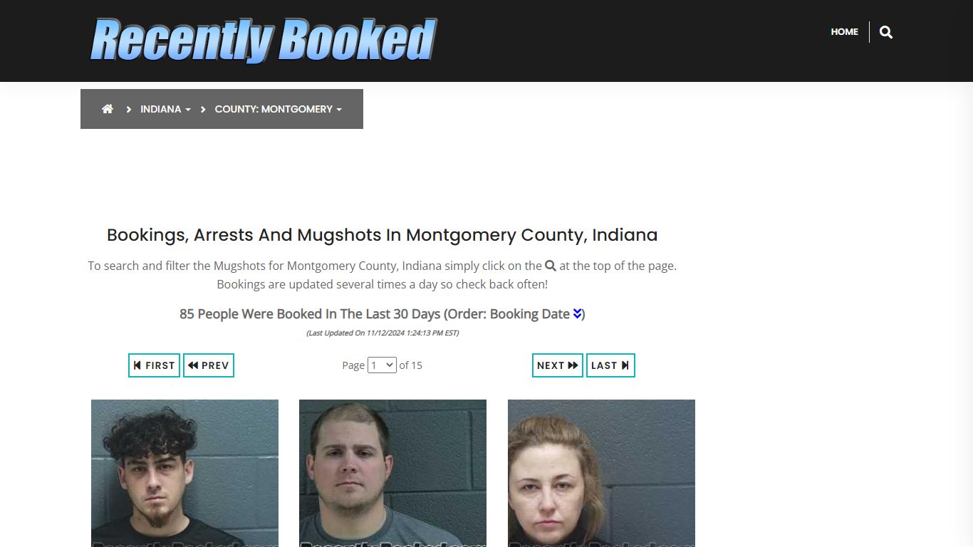 Bookings, Arrests and Mugshots in Montgomery County, Indiana